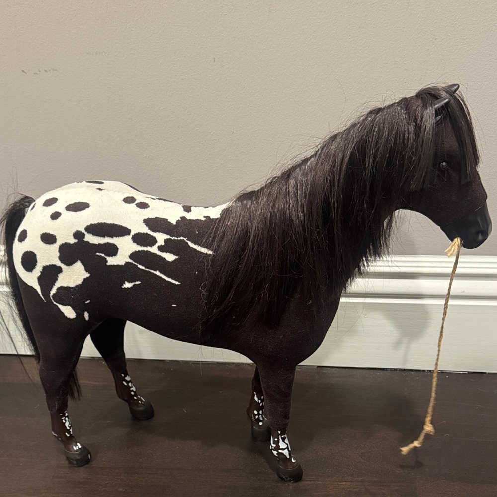 American Girl Doll Spotted Black and White Horse Figurine